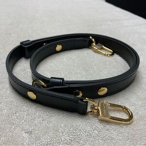 Louis Vuitton Black Leather Adjustable Boulogne Shoulder Strap